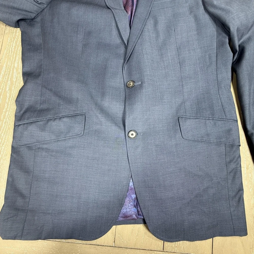 Ted Baker Blazer‎ Mens 42L Blue Endurance Jarrett SPJ 100% Wool Two Button